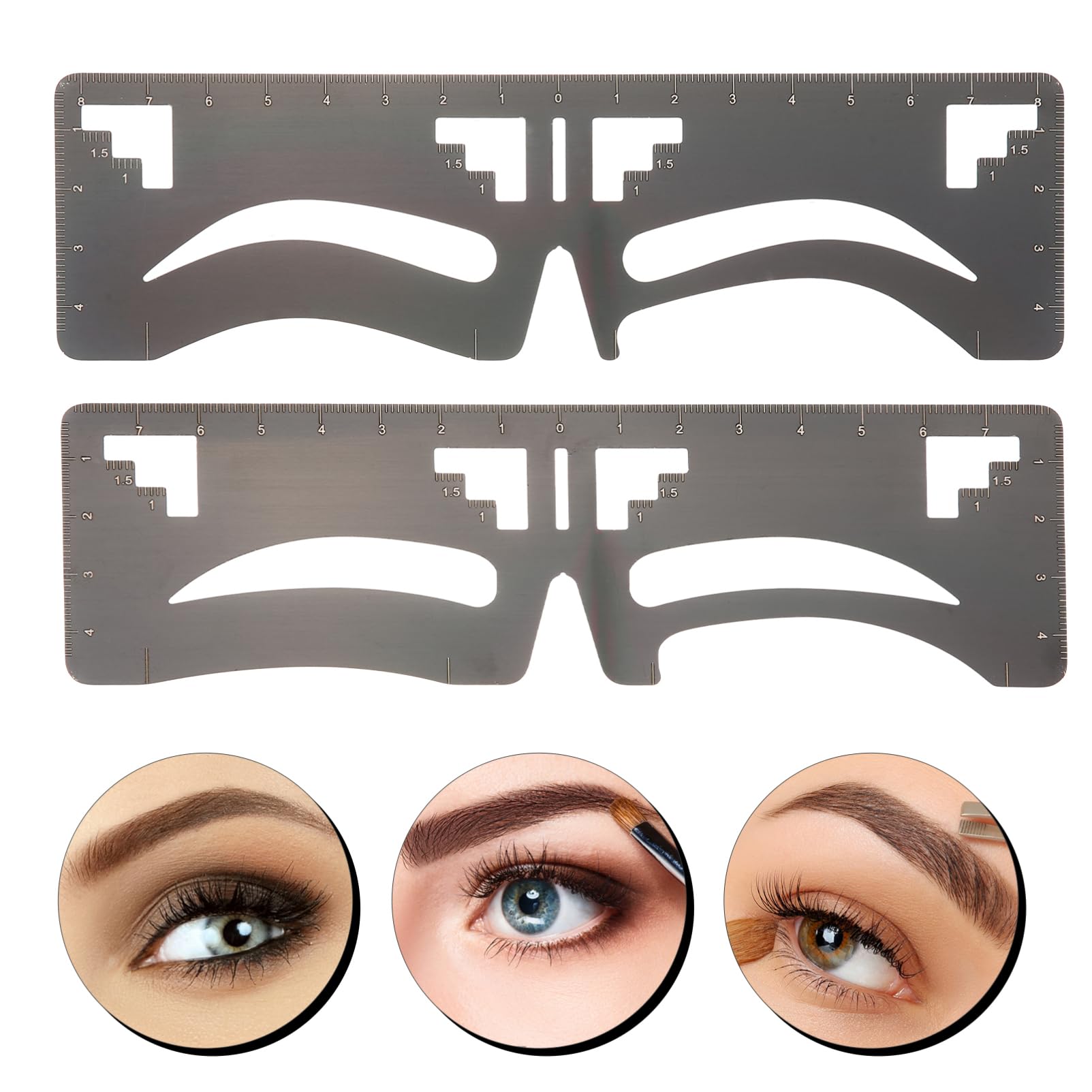 MAGICLULU 4 Set Di Strumenti Per Il Trucco Per Modellare Le Sopracciglia Di Guida Per Sopracciglia Righello Per Una Facile 2 Pezzi*4