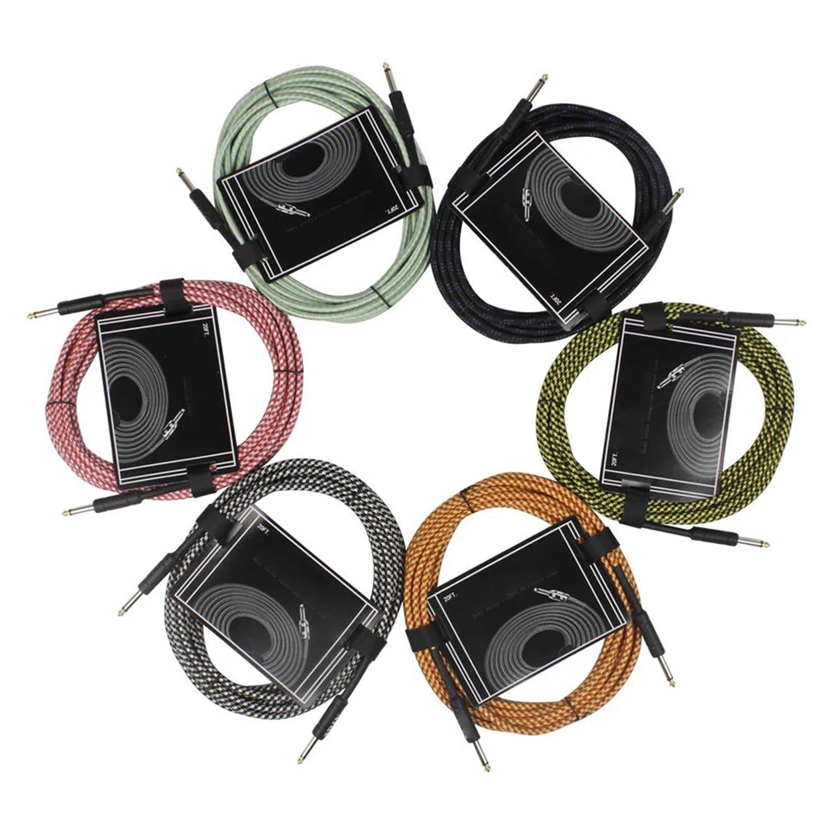Kabel Do Gitary Kabel 6,5 Mm Wyjście Bez Szumów Akcesoria Do Przewodów Części Gitary Basowej Elektrycznej(Type13 10M)