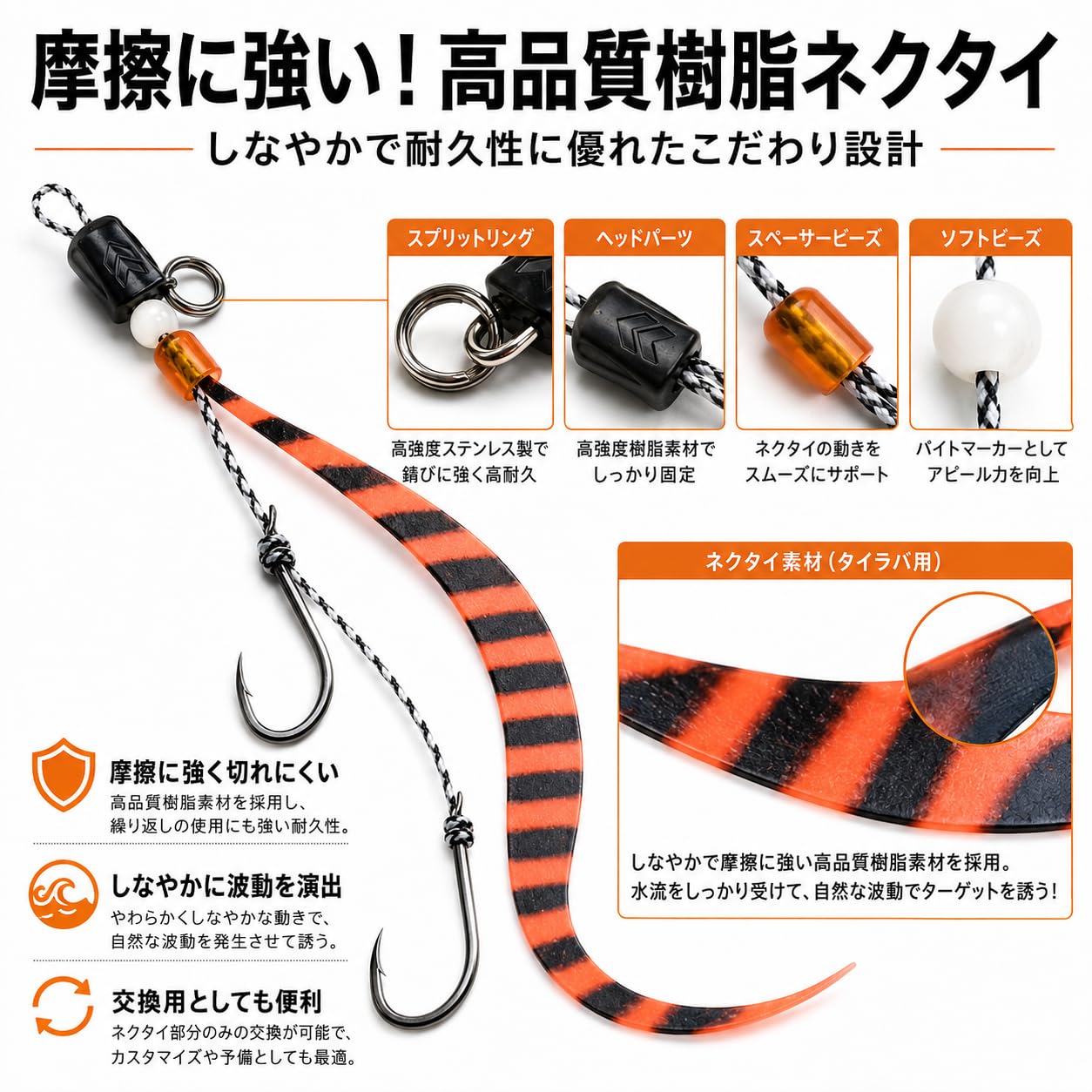 Amazon.co.jp: タイラバ インチク ネクタイ フック 3個セット (Sサイズ