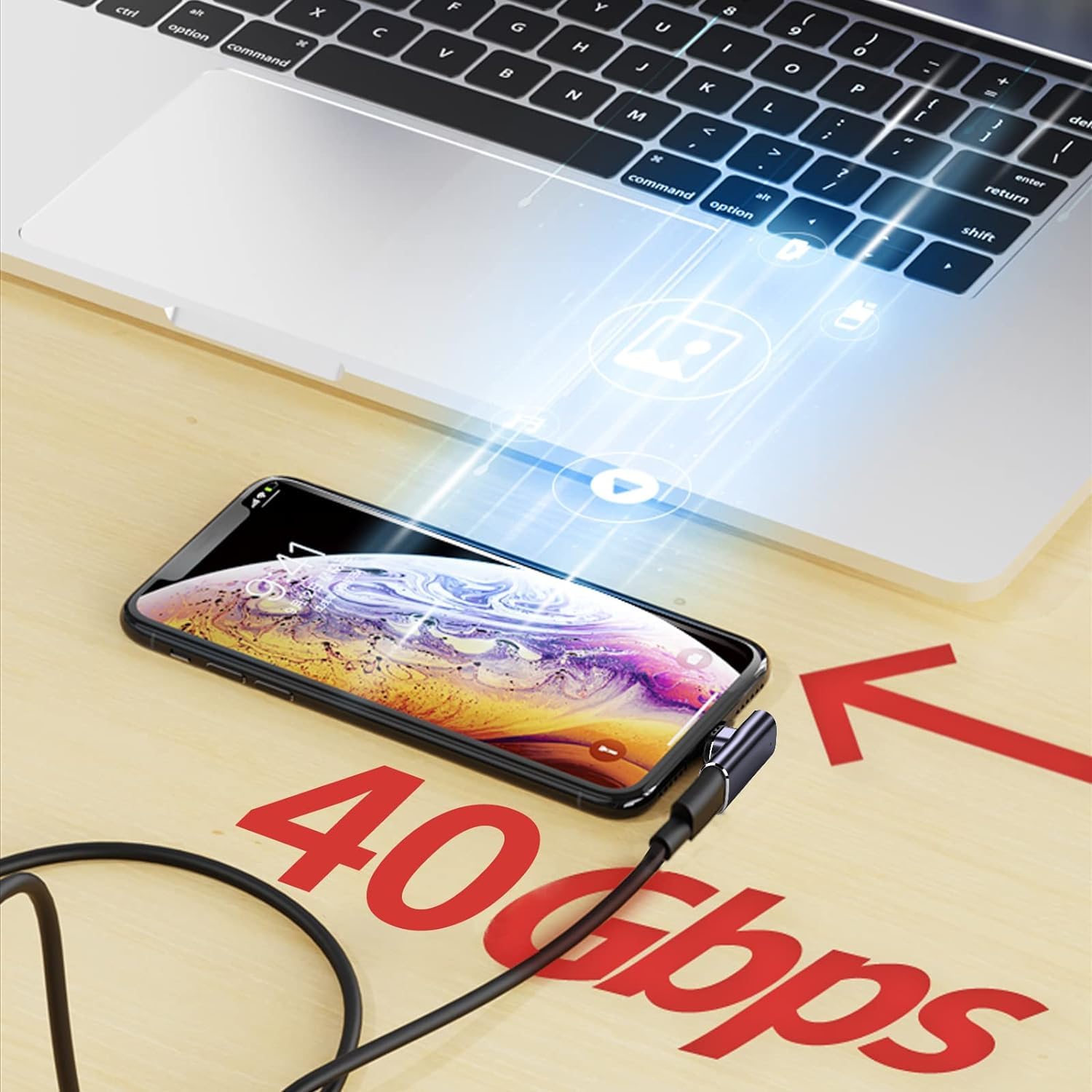 Tobo 90 Degree Right Angle USB C Magnetic Adapter, 8K Output, 140W Charge, 40 Gbps Data Transfer, USB-C Male to Female Connector (TD-1103TC, Pack-of-1) — Amazon image 3