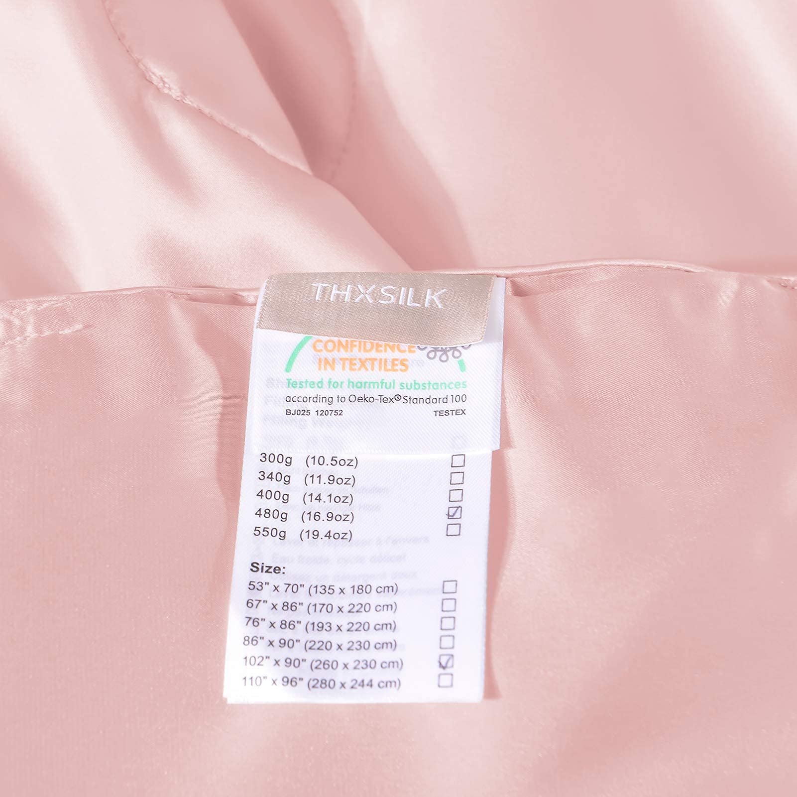 THXSILK - Coperta morbida in seta, 100% seta di gelso, per interni ed esterni, 135 x 180 cm, rosa
