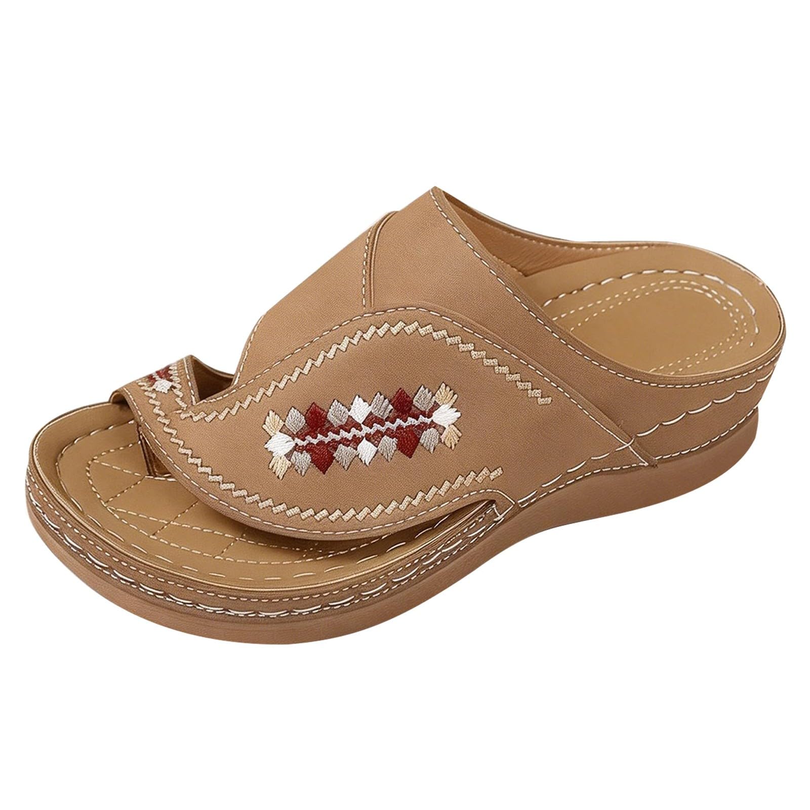 Generico Sandales De Marche Femme Confortables LéGèRes AntidéRapantes Semelle Souple Respirantes Chaussures Femme éTé éLéGantes Mules OrthopéDiques Coupe Large Ville Usage Quotidien