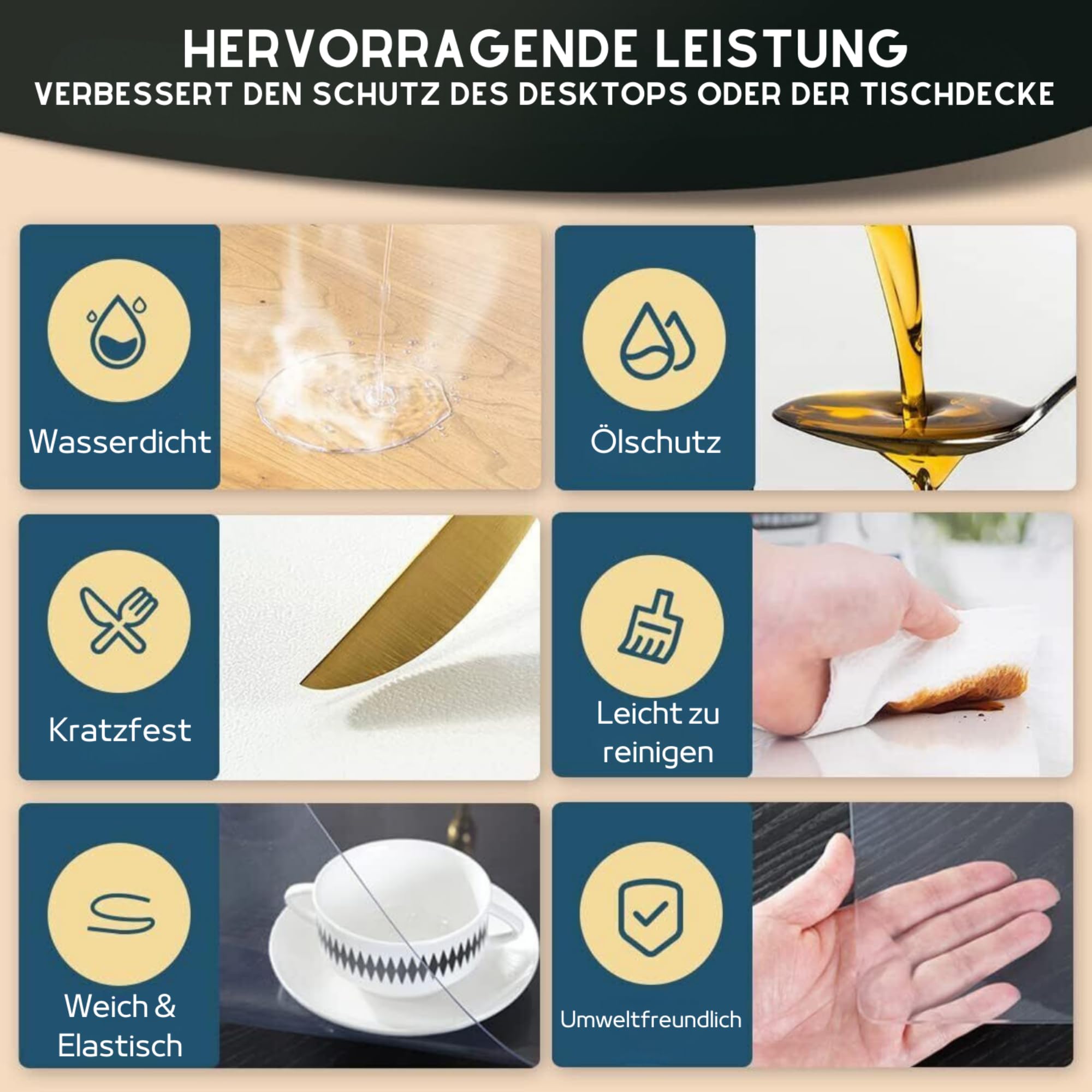 Pellicola Protettiva Per Tavolo Trasparente 2mm - Impermeabile E Lavabile, 180x90 Cm - Foto 4