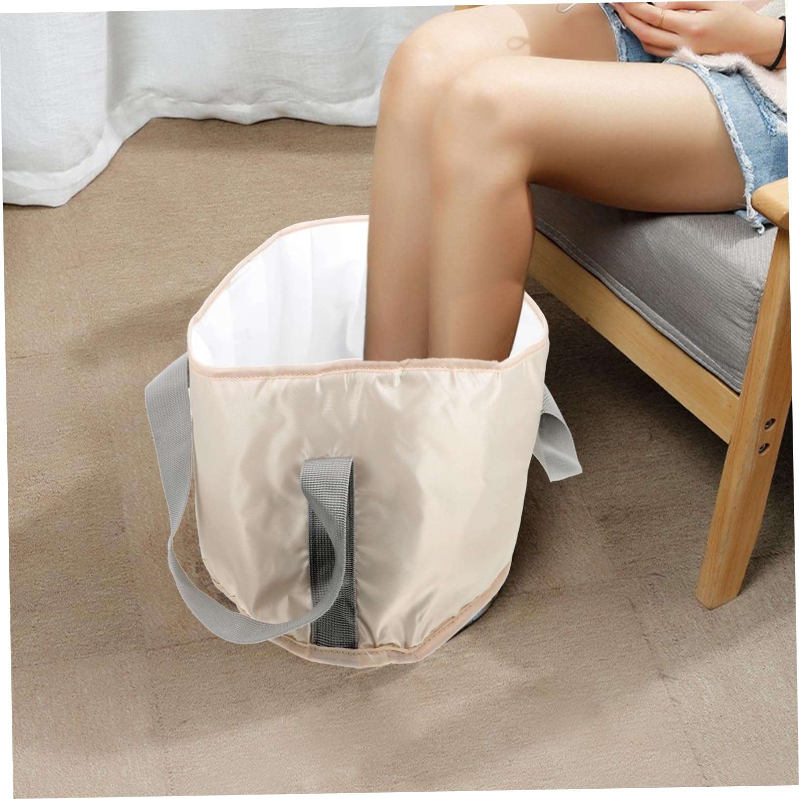 Healeved 3pezzi Borsa Da Bagno Portatile Per Pediluvio Contenitore Per Campeggio Con Isolamento Termico Per Viaggi e Attività All Aperto Capacità Ampia e Design Pratico