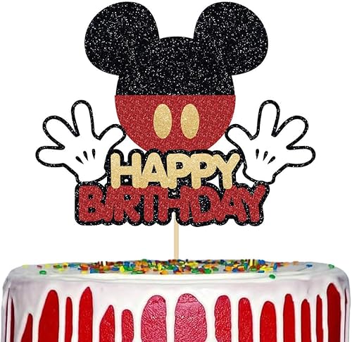 Miniatura 1 de Decoración de pastel de ratón de feliz cumpleaños, suministros de fiesta de cumpleaños, decoración de tartas, tema de fiesta