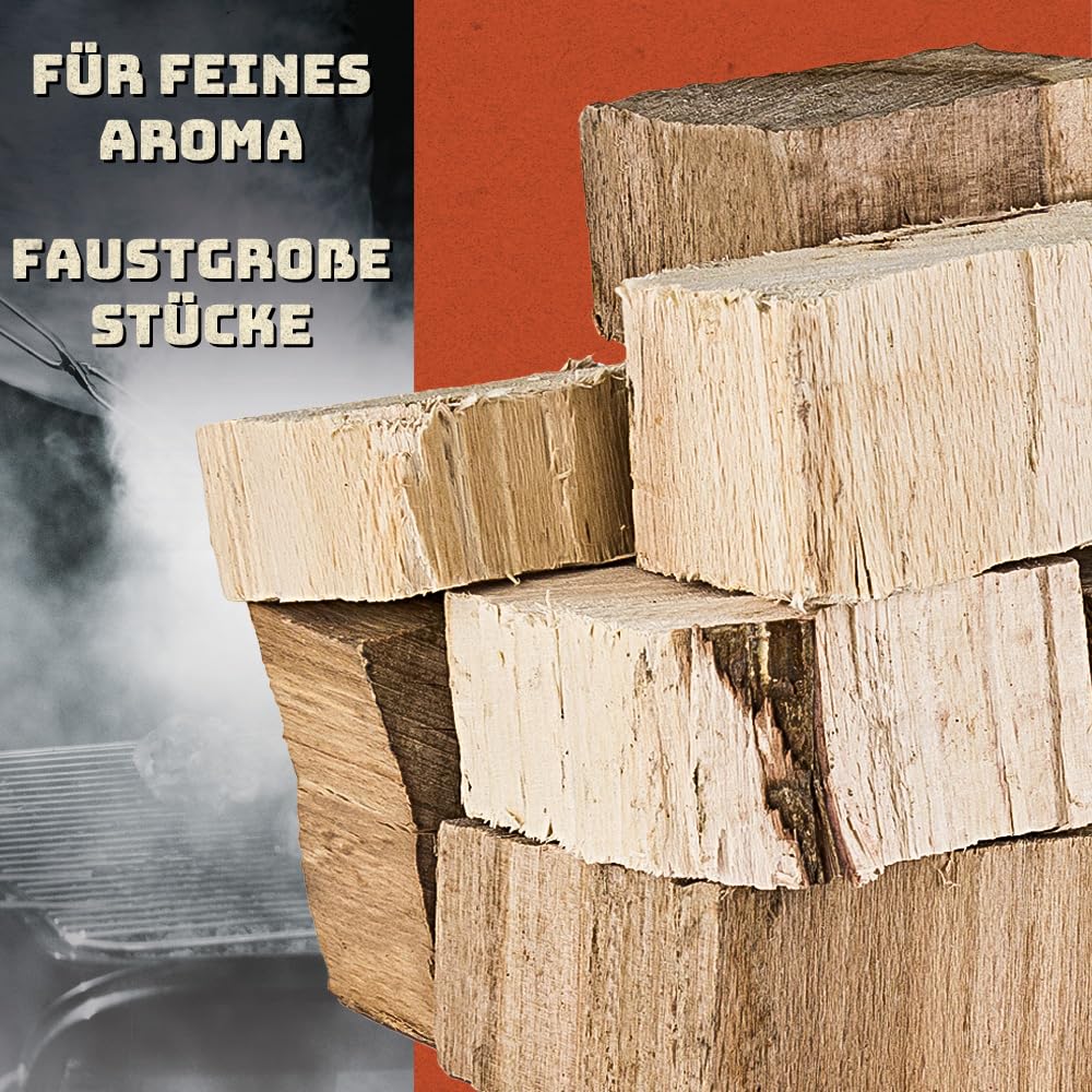 Kingpower Morceaux à Fumer hêtre 2-4 kg XXXL Bois Fumage Grill Fumé Blocs de Fumage Smoking Chunks, Quantité:4 kg