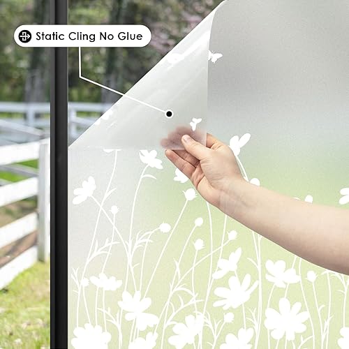 Miniatura 5 de DKTIE Película de privacidad para ventana con herramientas de instalación, adhesivo para despegar y pegar, adherencia estática, sin pegamento,