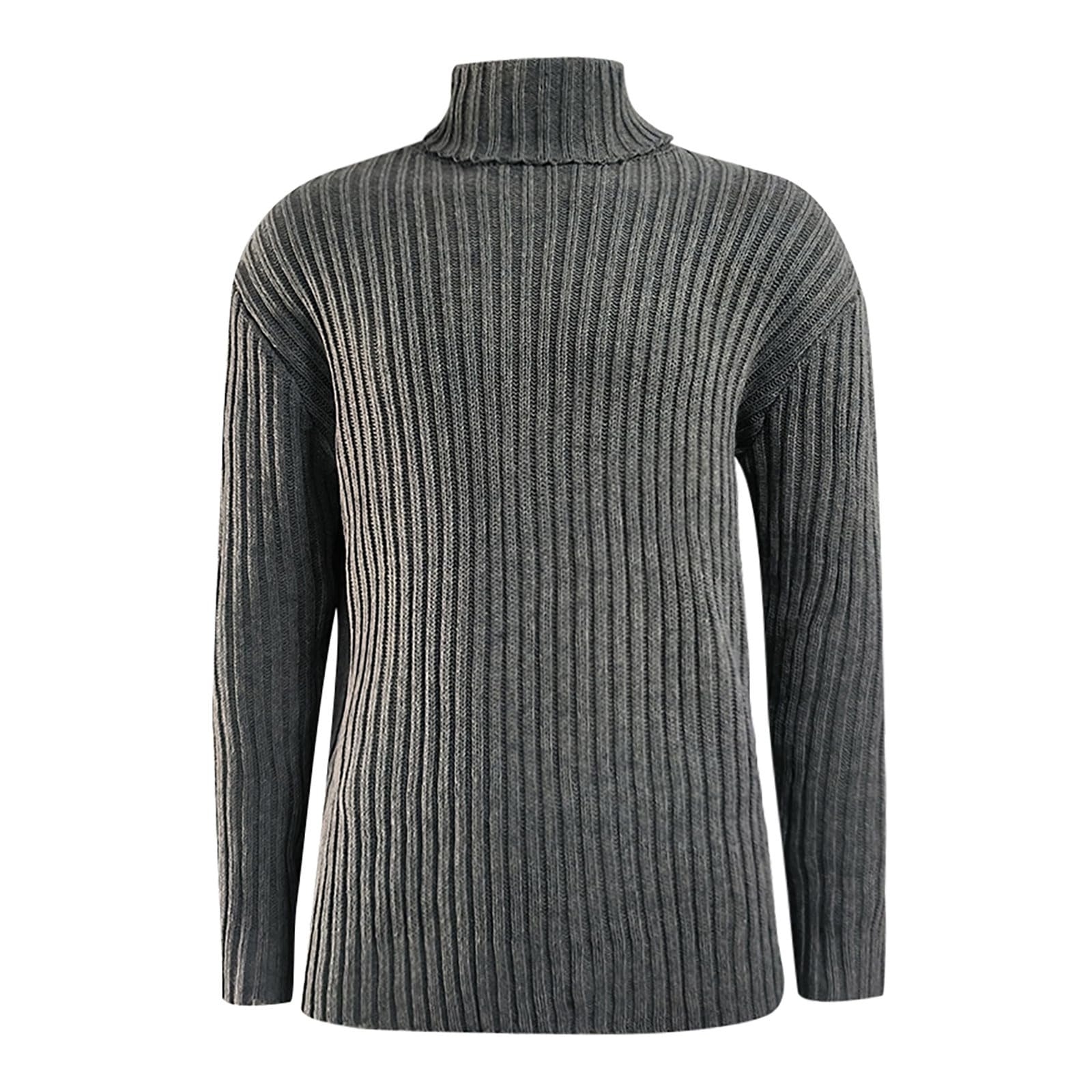 Genérico Jerséis Cuello Alto Hombre, Jersey Hombre Invierno Rebajas Manga Larga Invierno Pullover Termica Top Ocio Esbelto Cálido Manga Larga Camiseta Cuello Alto Hombre T Shirt