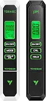 VIVOSUN Kits de medidor digital de pH e DTS, medidor de pH tipo caneta de alta precisão de 0,01 pH ± 2% de precisão de leitura, medidor de temperatura 3 em 1 TDS EC para hidroponia, piscina e aquário,