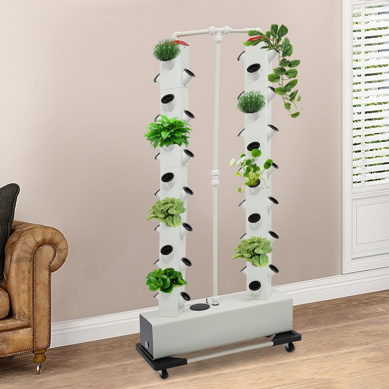 Kit de système hydroponique - Système de culture hydroponique pour jardin intérieur avec 56 trous de plantation - Réservoir d'eau de 30 l - Pompe à eau pour salade, tomates, herbes et plus
