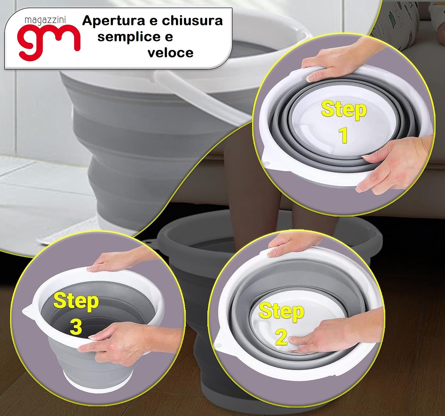 Cesto Portabiancheria Pieghevole MagazziniGM - Salvaspazio 24 Litri