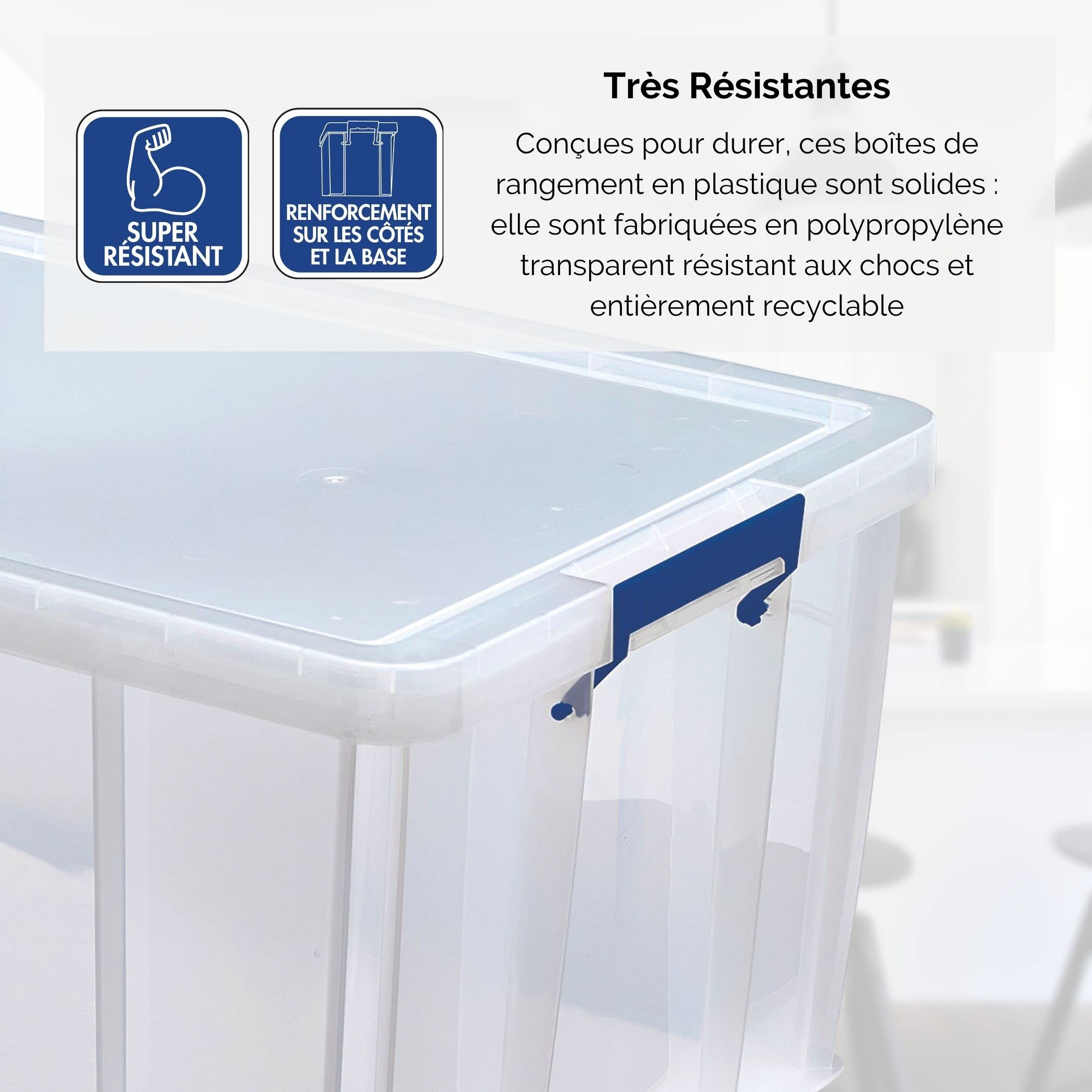 Bankers Box boîte de rangement 85 litres, transparent avec poignées