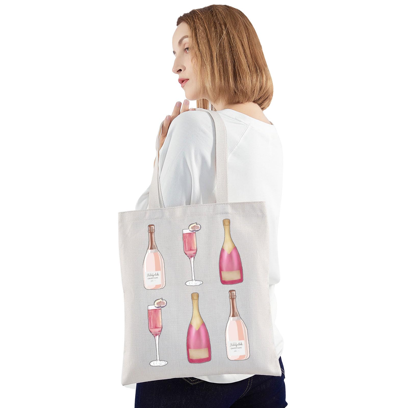 JNIAP Champagne Tote Bag Champagne Lover Gifts Champagne Shoulder Bag Champagne Bachelorette Tote Bag