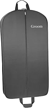 review WallyBags 40” Deluxe Groom Tux and Suit Garment Bag Two Pockets, Black-G3, Inch