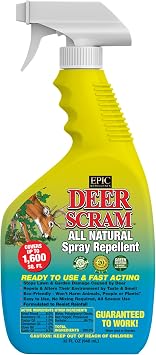 Deer Scram All Natural Granular Repellent - All-Natural, Animal, People and Pet Safe Granule from EPIC Repellents 32 Fl Oz, RTU