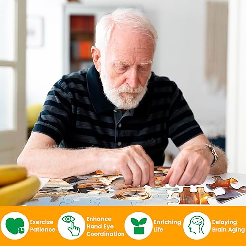 Miniatura 4 de Rompecabezas de 24 piezas grandes para personas mayores, rompecabezas de madera, demencia, Alzheimer, productos y actividades para personas mayores,