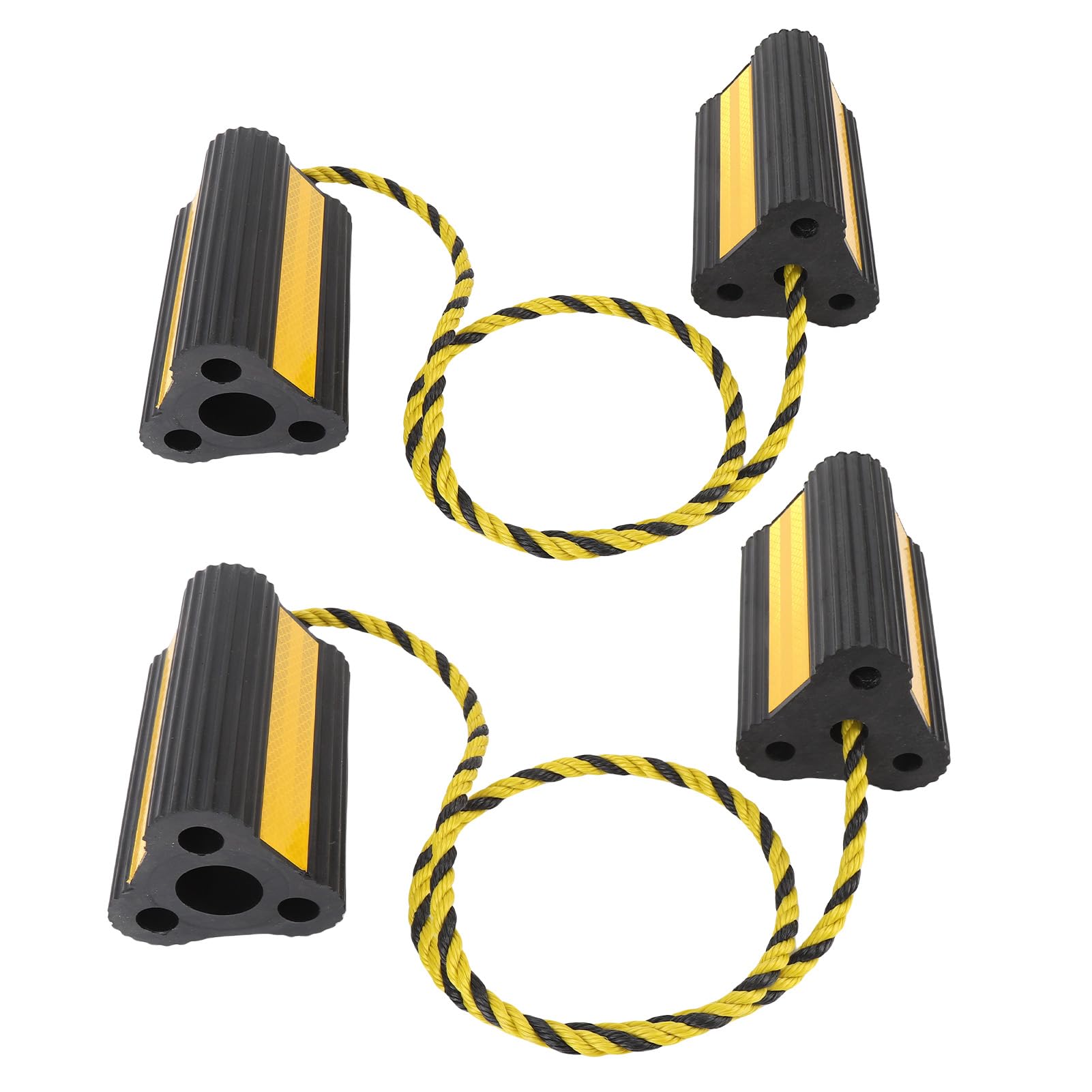 KIMISS Wheel Chocks Heavy Duty Rubber Blocks Anti Slip Tire Stopper with Reflective Strips for Trailers Trucks Camping