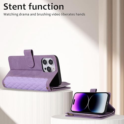 Miniatura 4 de Asuwish Funda de teléfono para iPhone 14 Pro Max de 6.7 pulgadas con protector de pantalla de vidrio templado y soporte para tarjeta de