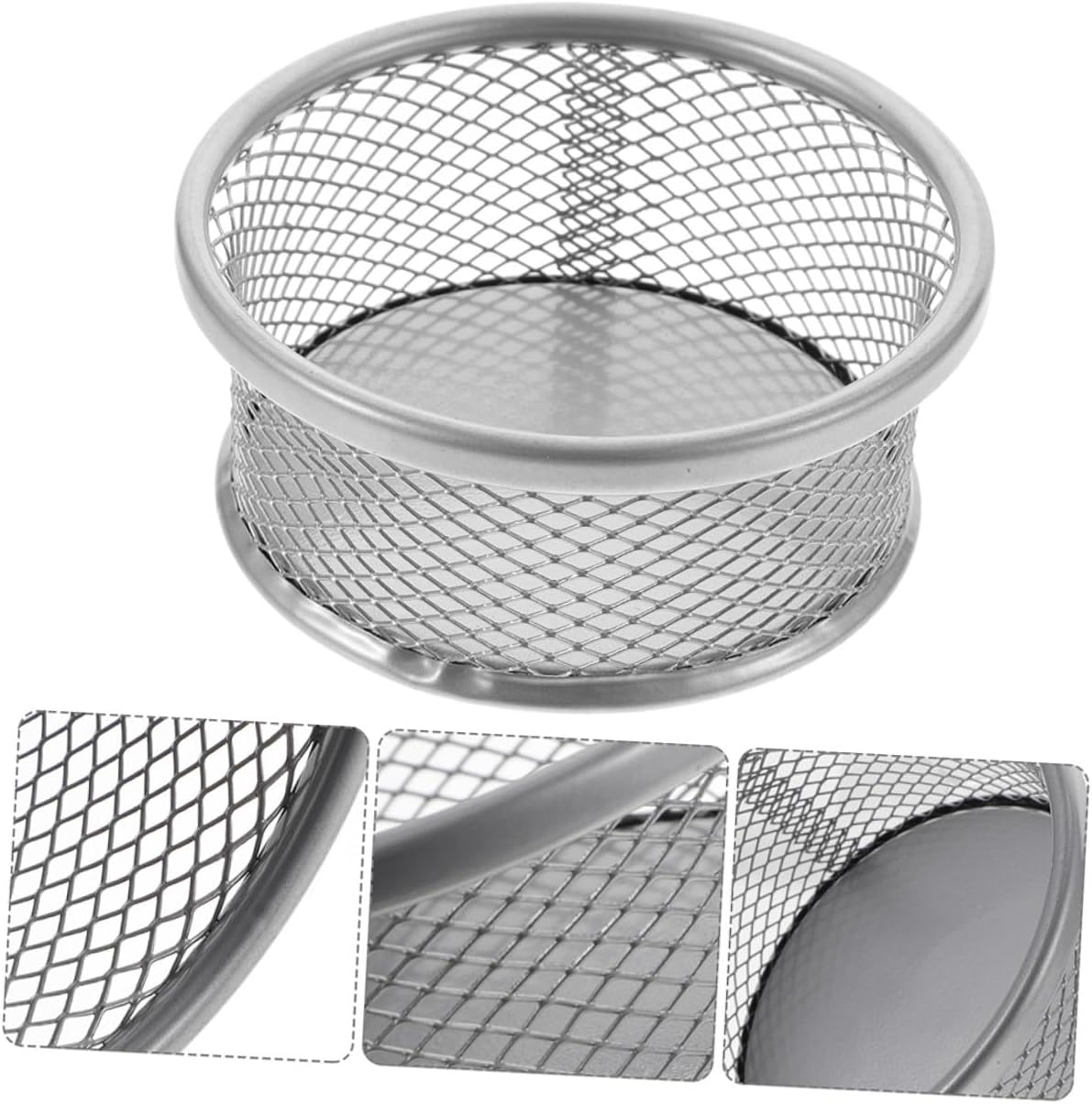 NOLITOY 8Pcs Metal Paper Clip Holders Desktop Storage Buckets Mesh Containers for Office Accessories with Capacity and Wide Mouth Design for Easy Access and Organization