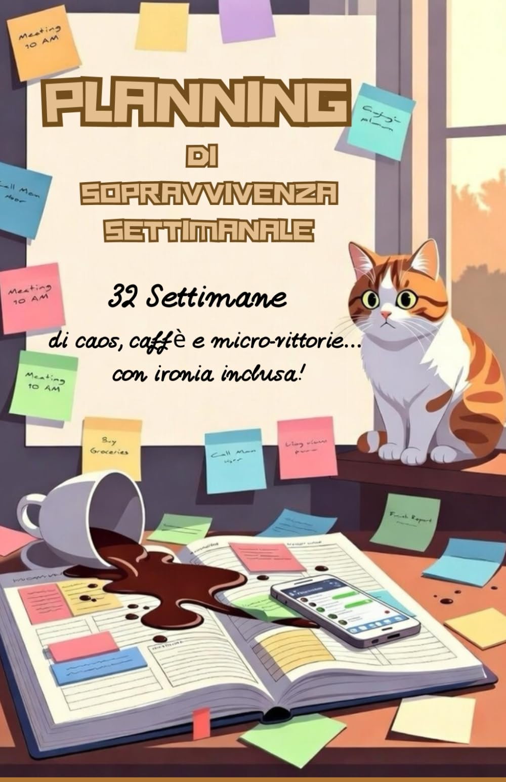 PLANNER DI SOPRAVVIVENZA SETTIMANALE: 32 settimane di caos, caffè e micro-vittorie… con ironia inclusa! (PLANNER PER CHI ODIA I PLANNER)