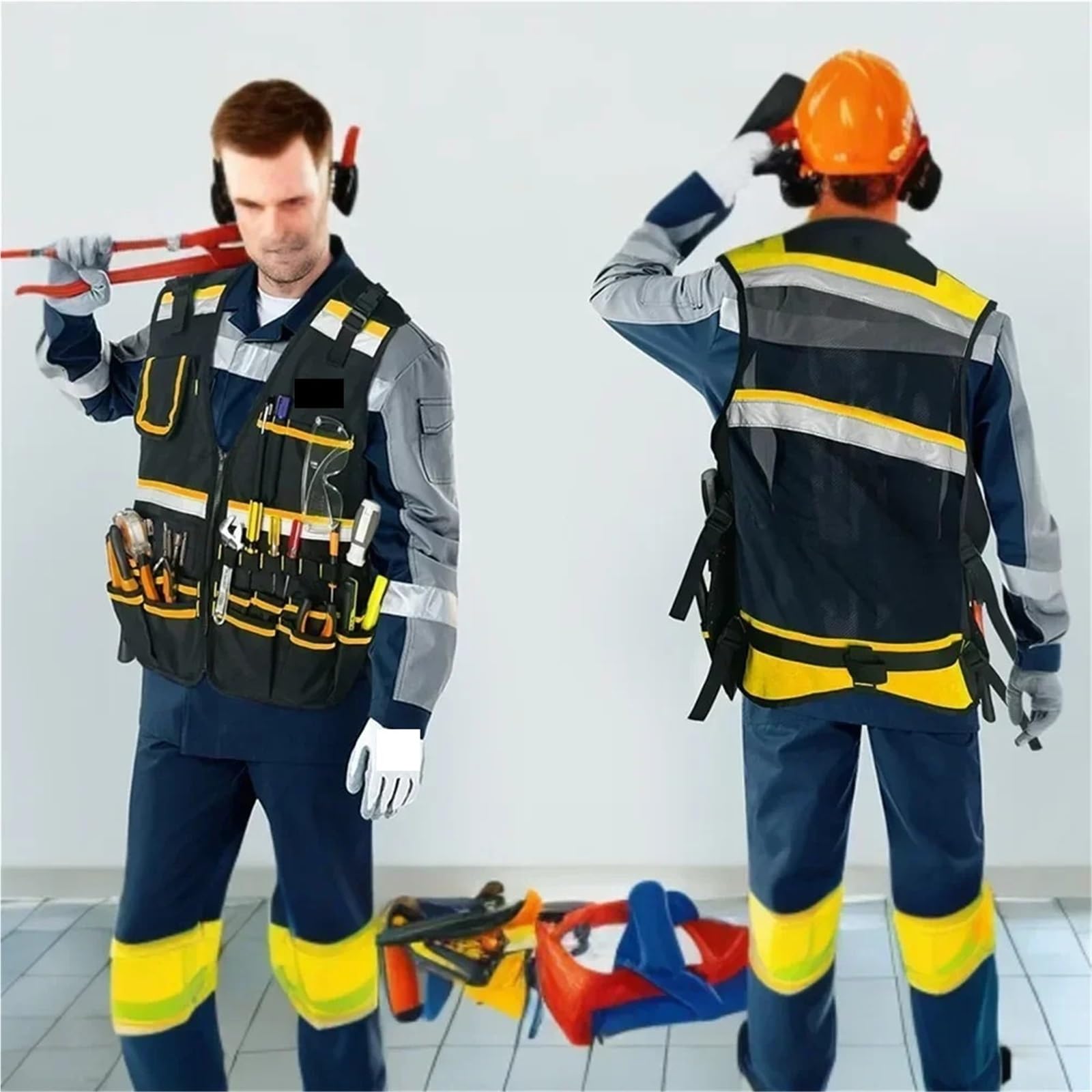 Chaleco de Herramientas Portable Heavy Duty Tool Vest With Adjustable Shoulder Strap Durable Multi Pocket Bag For Electricians And Carpenters