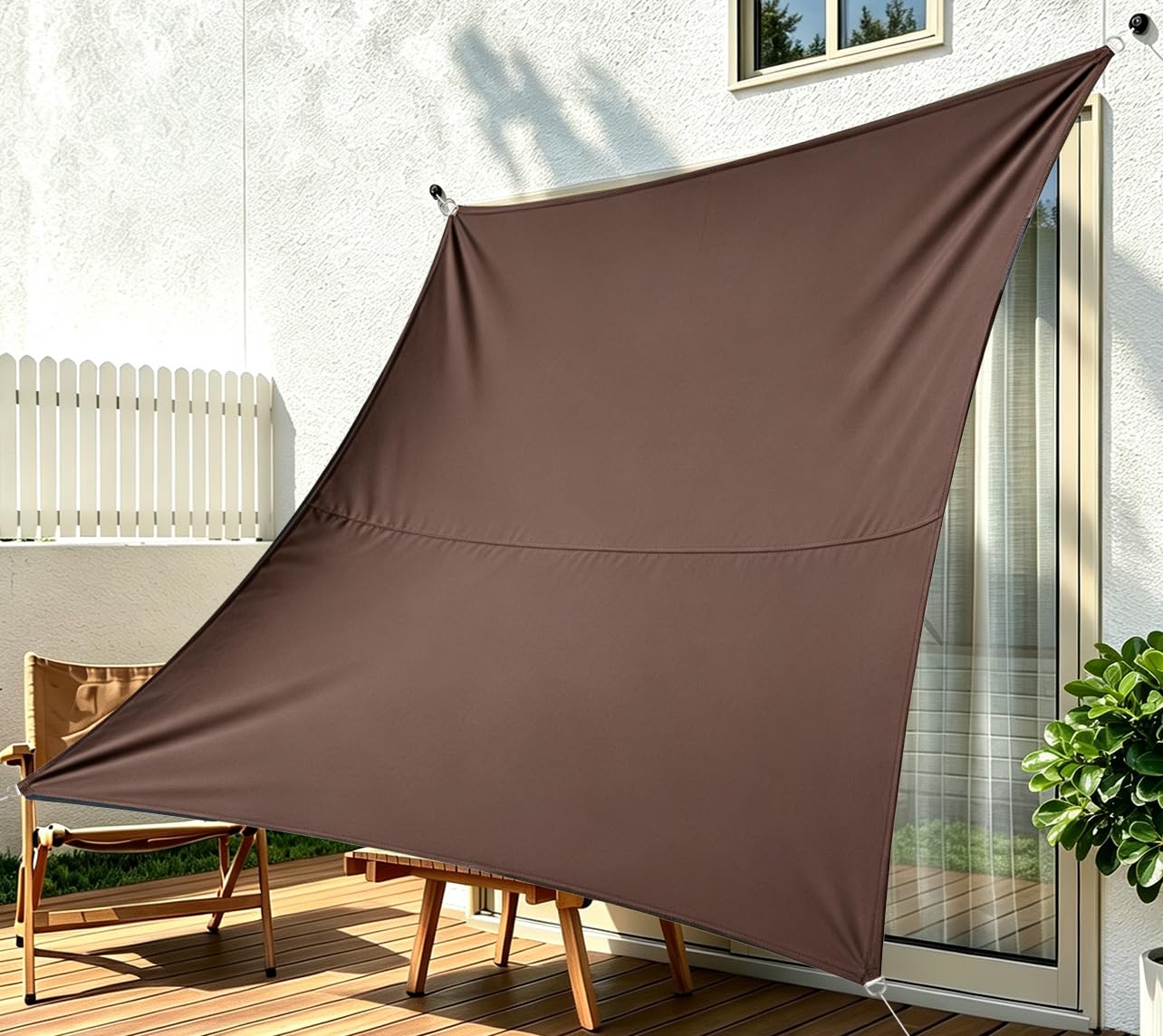 日除け サンシェード 4×6ｍ モカ UVカット 庭 ベランダ 遮光断熱 撥水 Amazon | Niane 日除け シェード 雨よけ 撥水シェード 日よけ