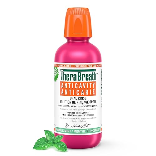 Therabreath Healthy Smile oral Rinse - sparkle Mint | Fluoride & Xylitol - Fights Cavities for 24 Hours | Certified Vegan, Gluten Free & Kosher, 16 ounces - Anticavity - Sparkle Mint - 473 ml (Pack of 1)