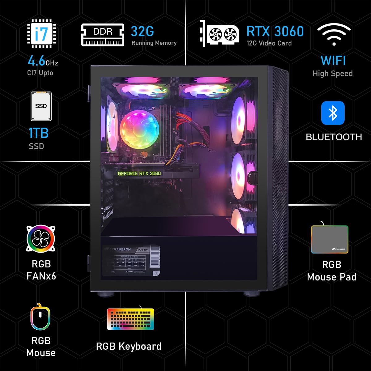 Amazon.com: STGAubron Gaming PC Computer Desktop, GeForce RTX 3060