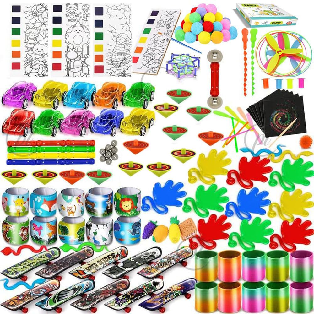 D Moto World DCW 200 Pcs Birthday Return Gift Kids Combo Pack - For A Colourful Party| Party Favor Gift Pack for Kids Ages 3-10 β Unisex Toys, Goodie Bag Fillers, Birthday & School Events