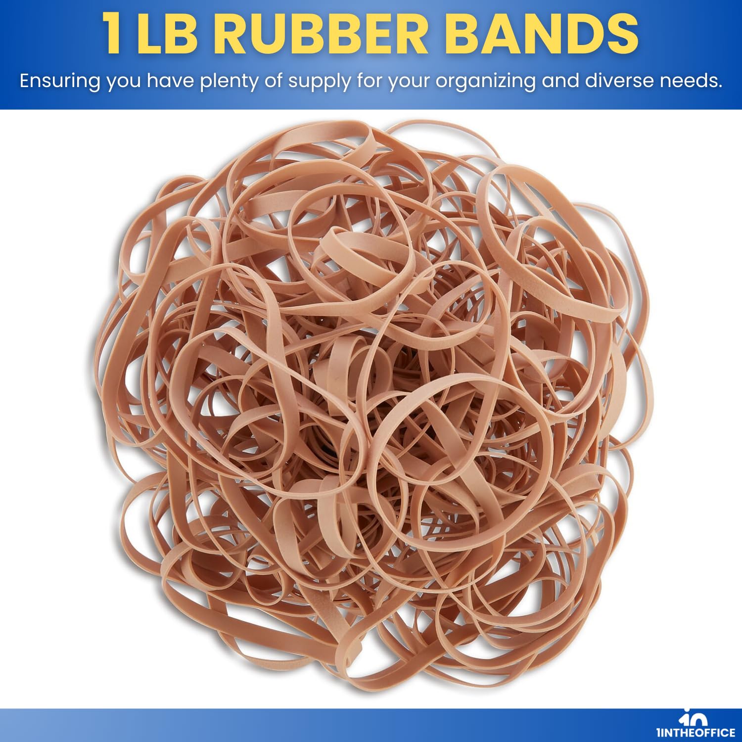 1InTheOffice Size 64 Rubber Bands - 3-Pack, 1/4 Lb. Heavy Duty Elastic Bands For Home, Office & Organizing