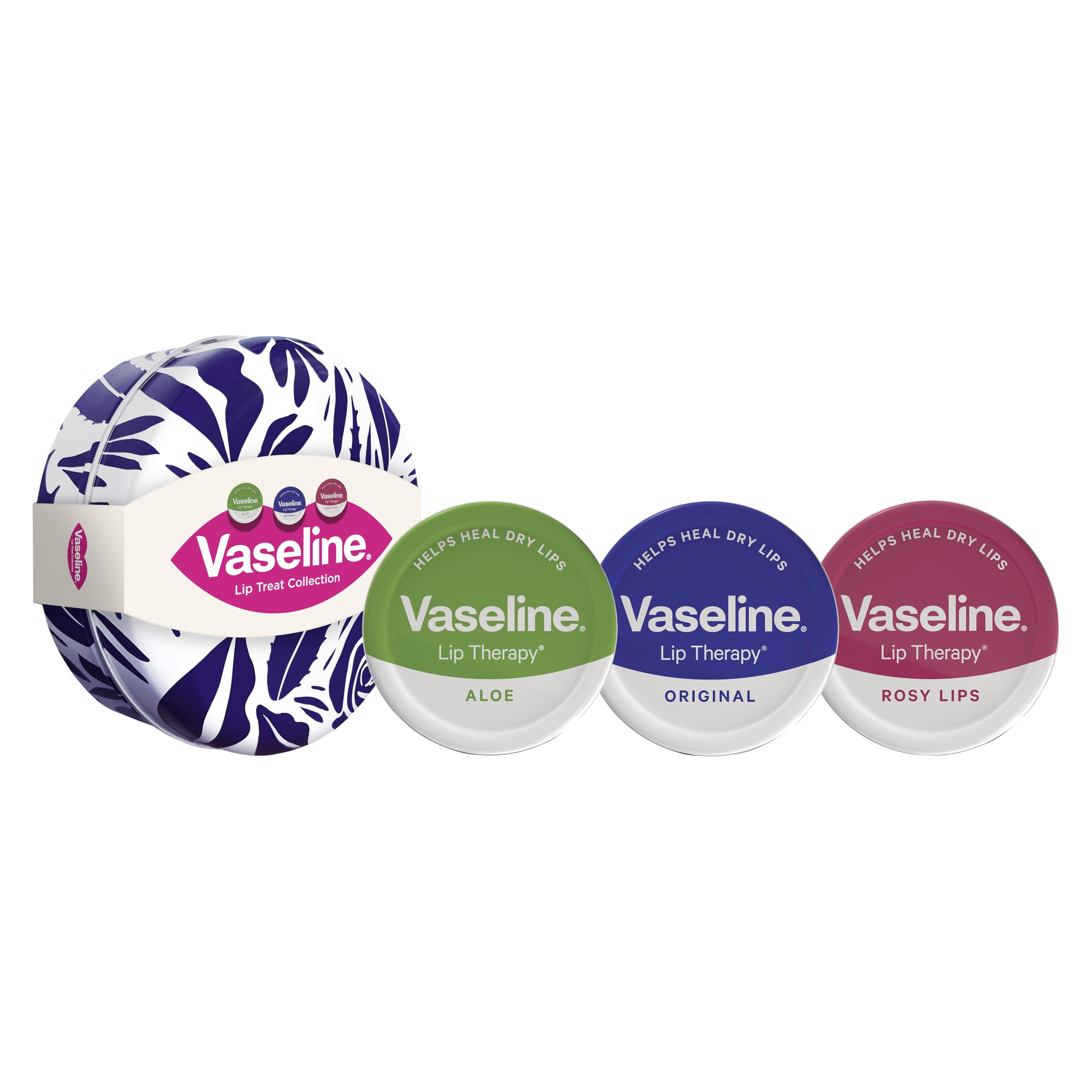 Vaseline Lip Treat Collection Gift Set including Original, Rosy Lips & Aloe lip balm tins perfect gifts for her 3x 20 g - Image 2