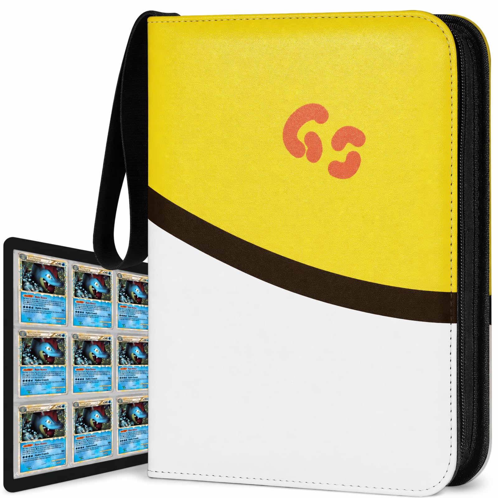 Trading Card Binder 720 Pockets, 9-Pocket Card Holder with 40 Sleeves Yellow