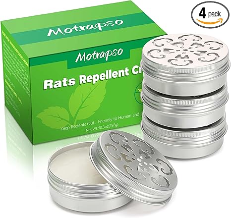 Peppermint Oil to Repel Mice and Rats, 4 Pack for Car Engines, Mouse Repellent Keeping Rodents Out of House Garages, Human Pet Dog Plant Safe