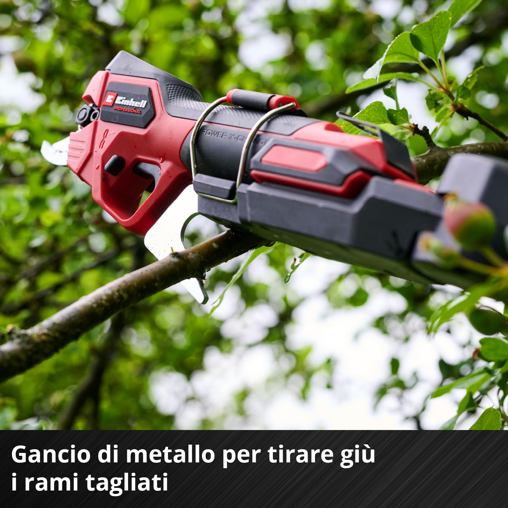 Forbici a batteria GP-LS 18/28 Li T BL-Solo Power X-Change Einhell Professional (18 V, manico telescopico per lavorare a 3,8 m di altezza, rami fino a 28 mm di spessore, lame bypass, senza batteria)