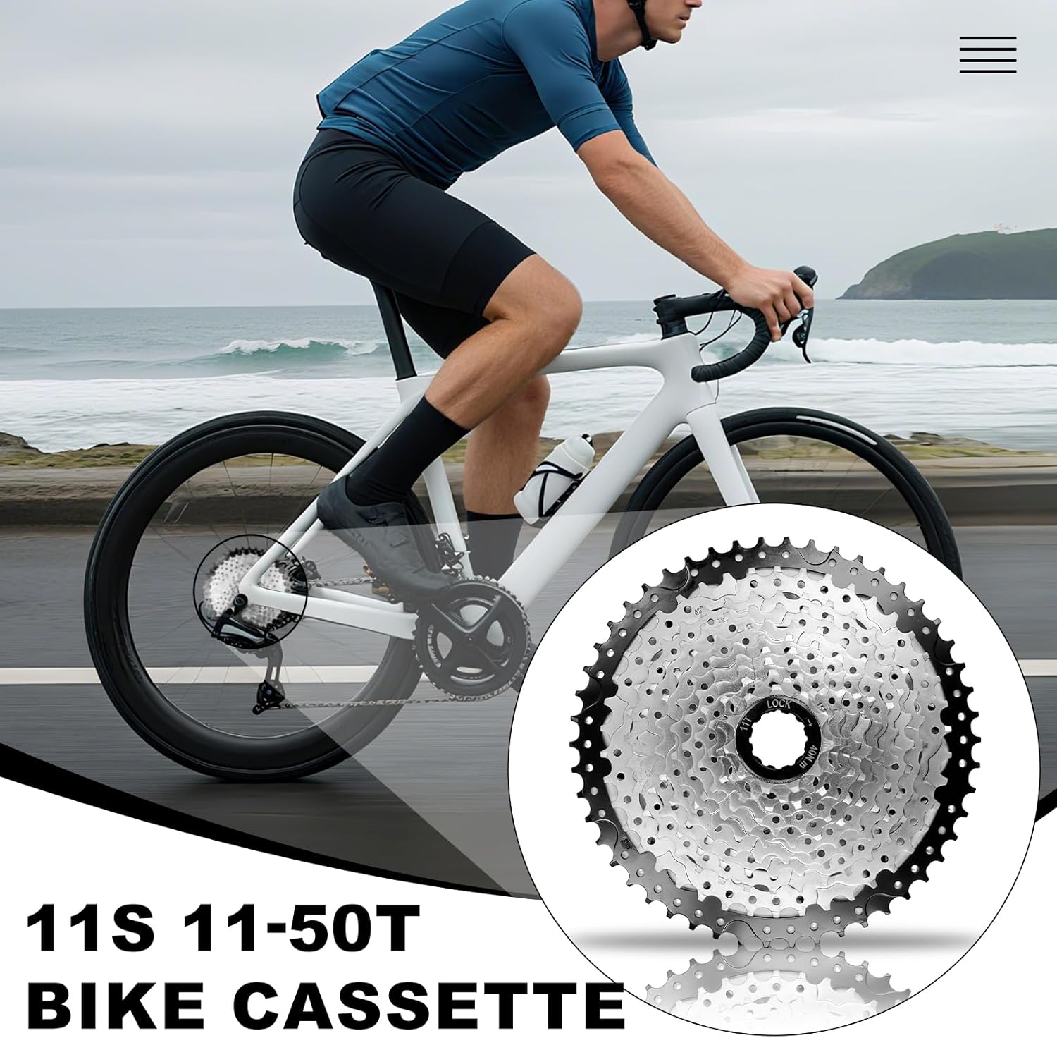 Bike Cassette 11 Speed Cassette 11-42T/ 46T/50T/52T Bicycle Sprocket for Road Bike Commuter Bike