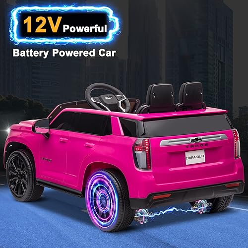 Miniatura 7 de VALUE BOX Chevrolet - Camión con licencia para niños, vehículo eléctrico con batería de 12 V, control remoto de 2.4 G, luces, bocina, música,