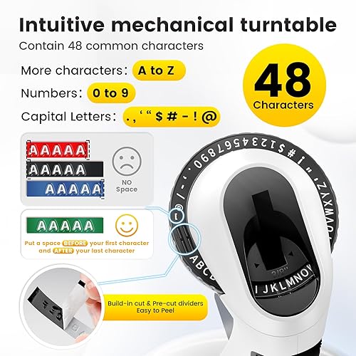 Miniatura 7 de Zodzi Embossing Label Maker, Vintage Embossed Label Makers, Manual Retro Label Maker Machine for Home DIY Crafts & Scrapbook Supplies, Old School