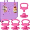 Mity rain 4Pcs Reuseable Replacement Buttons for Bogg Bag Strap, Rivets Compatible with Bogg Bag Handles Add Hook Function Pink