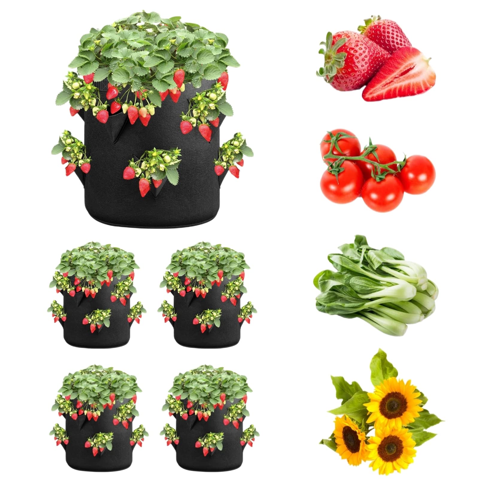 Tela no tejida transpirable para jardineria en terrazas con bolsas iPower de 10 galones