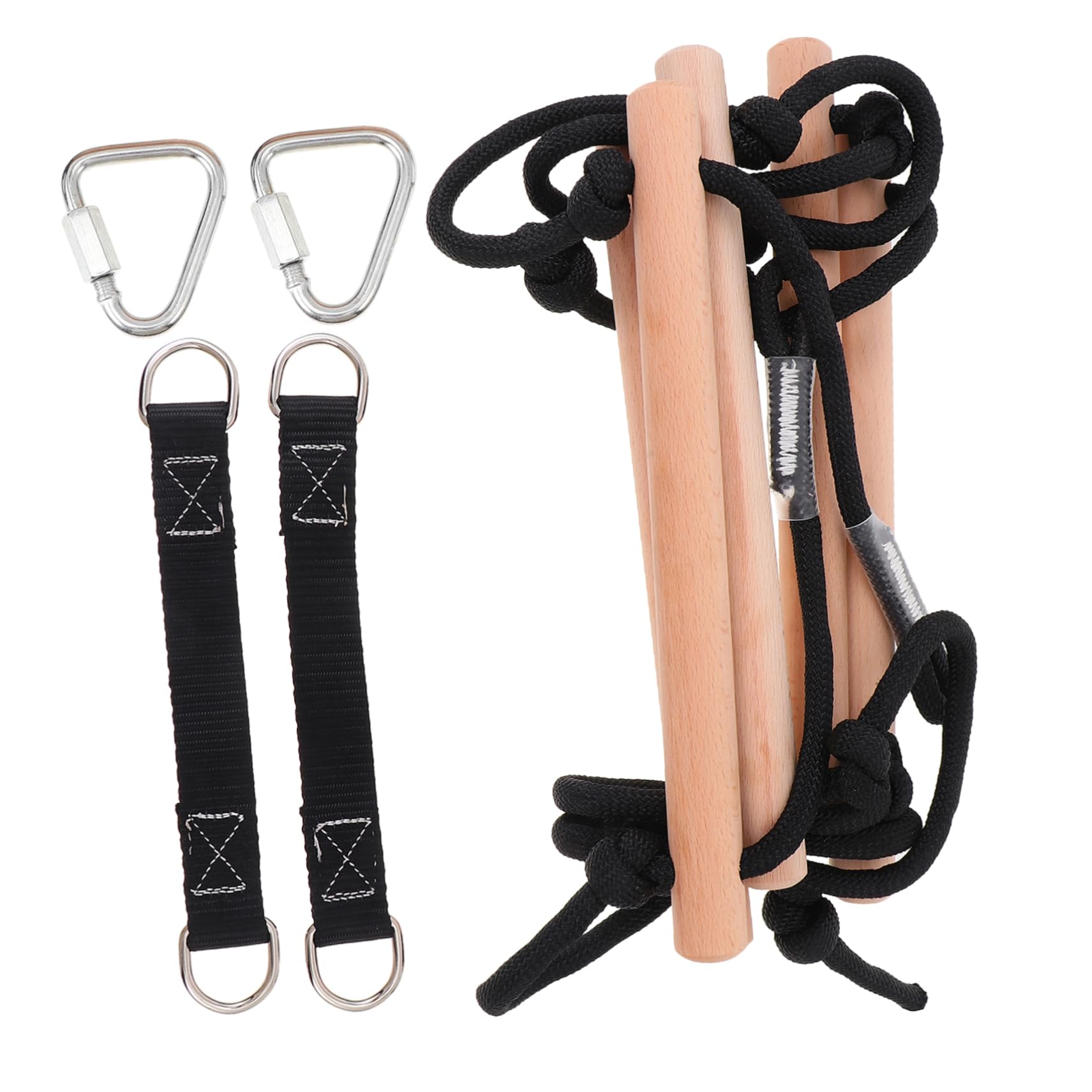 Toyvian Outdoor Climbing Ladder Beech Hanging Ladder for Backyard Play Recreational Supplies for Jungle Gym Treehouse Adventures