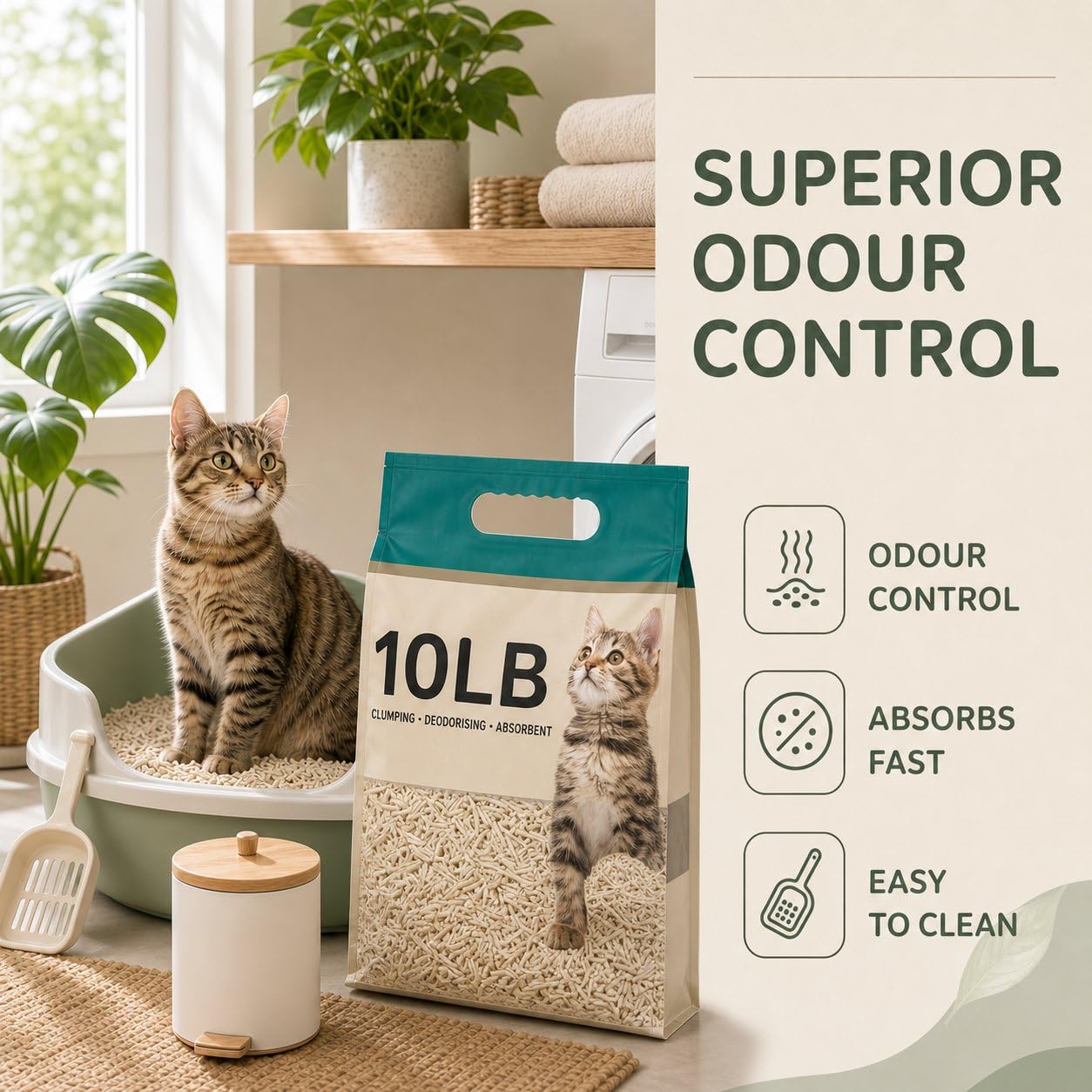 Katzenstreu Klumpstreu aus Pflanzenfasern – Staubfrei & d für hygienische Sauberkeit, Mischstreu, Originalgeschmack, 5 kg