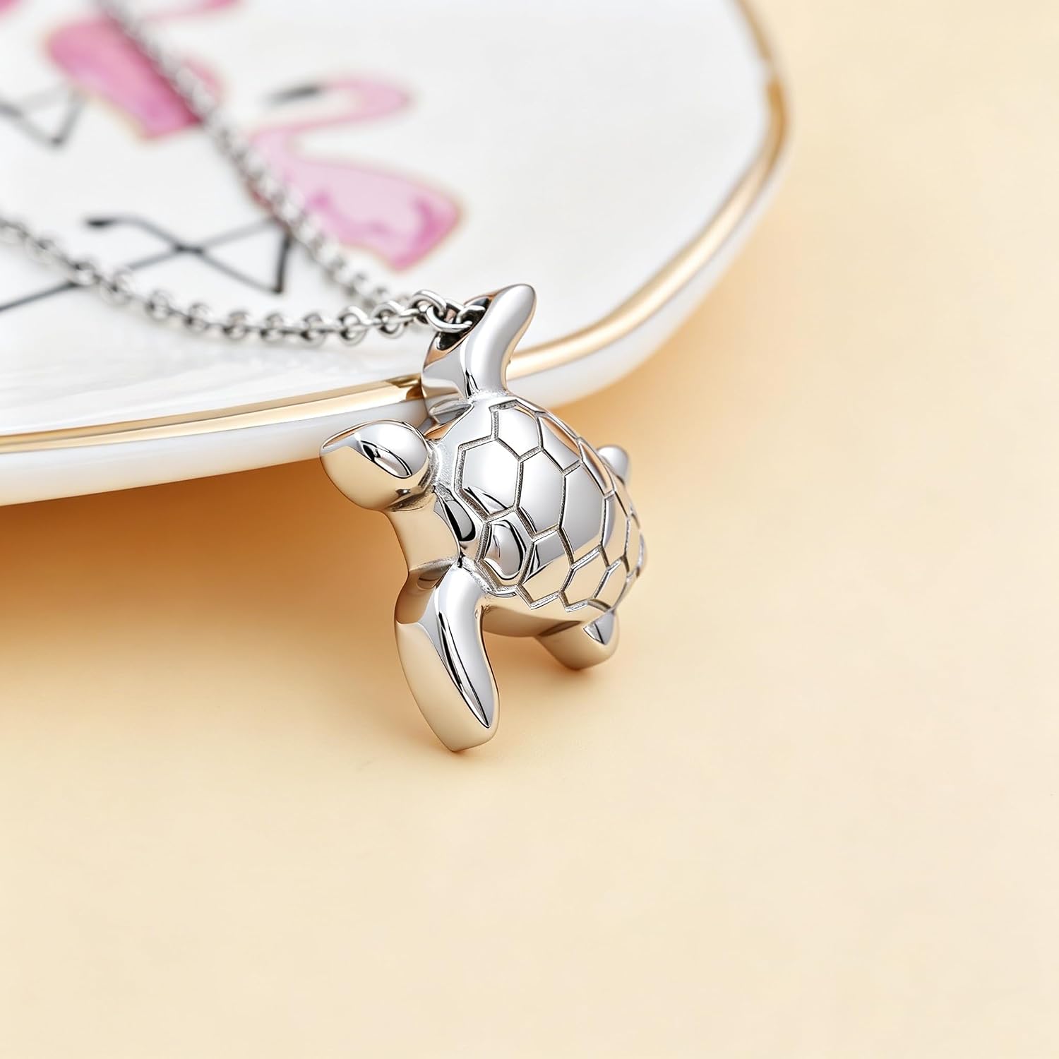 Sea Turtle Urn Necklace for Ashes Memorial Keepsake Urn Jewelry Ash Holder Cremation Urn Pendant Necklace for Women Men image 2