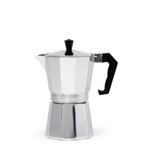 Primula Classic Stovetop Espresso and Coffee Maker, Moka Pot for Italian and Cuban Café Brewing, Greca Coffee Maker, Cafeteras, 6 Espresso Cups, Silver - Silver - 6 Cup