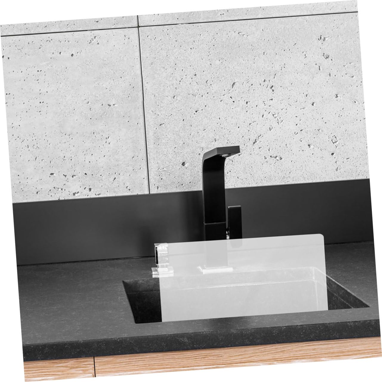 Mobestech Protector Antisalpicaduras y Diseño Minimalista Fregadero de Acrílico Rectangular Barrera Antisalpicaduras Fácil de Limpiar para Cocina para Lavabo y Baño