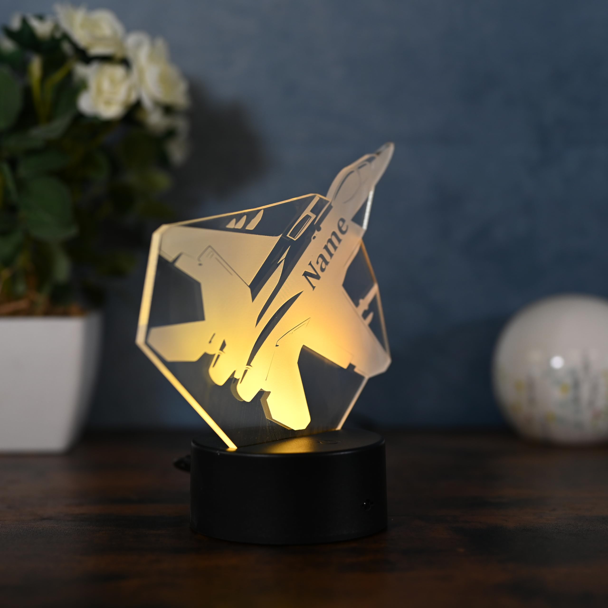 Personalisierte LED-Kampfjet Lampe – Geschenk für Kampfjet Piloten, Jagdflugzeug Piloten und allgemein Jet Liebhaber