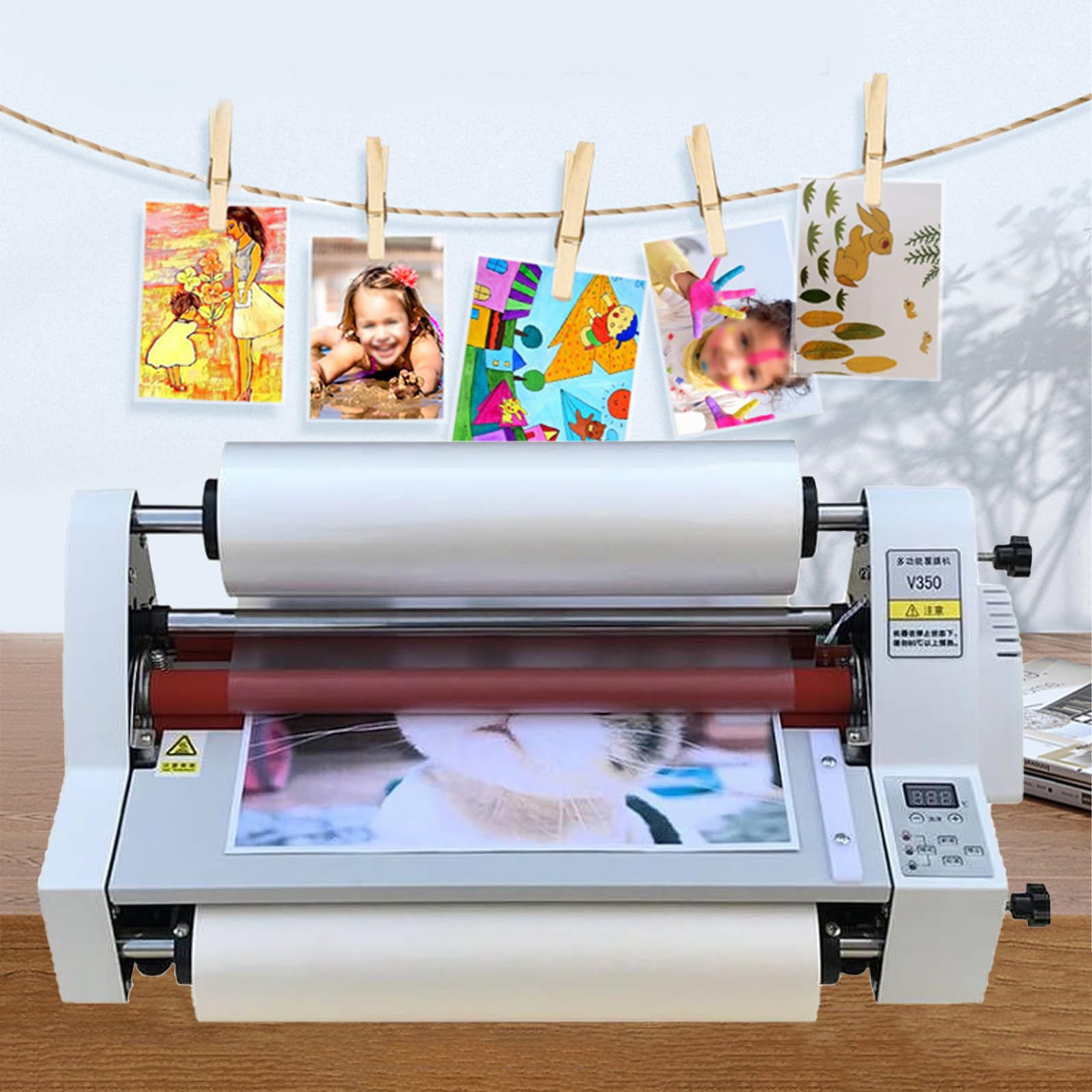 Laminator Termiczny Na Zimno I Gorąco, Sterowany Cyfrowo, Cztery Rolki Z Cyfrową Kontrolą Temperatury Do Użytku Domowego I Biurowego
