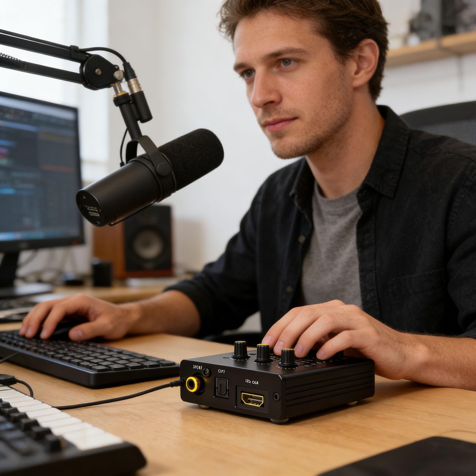 Interfaces digitales de ruido, tarjeta de sonido USB con fuente de alimentación de 3 grupos, condensadores estables, alimentación externa, USB digital a analógico