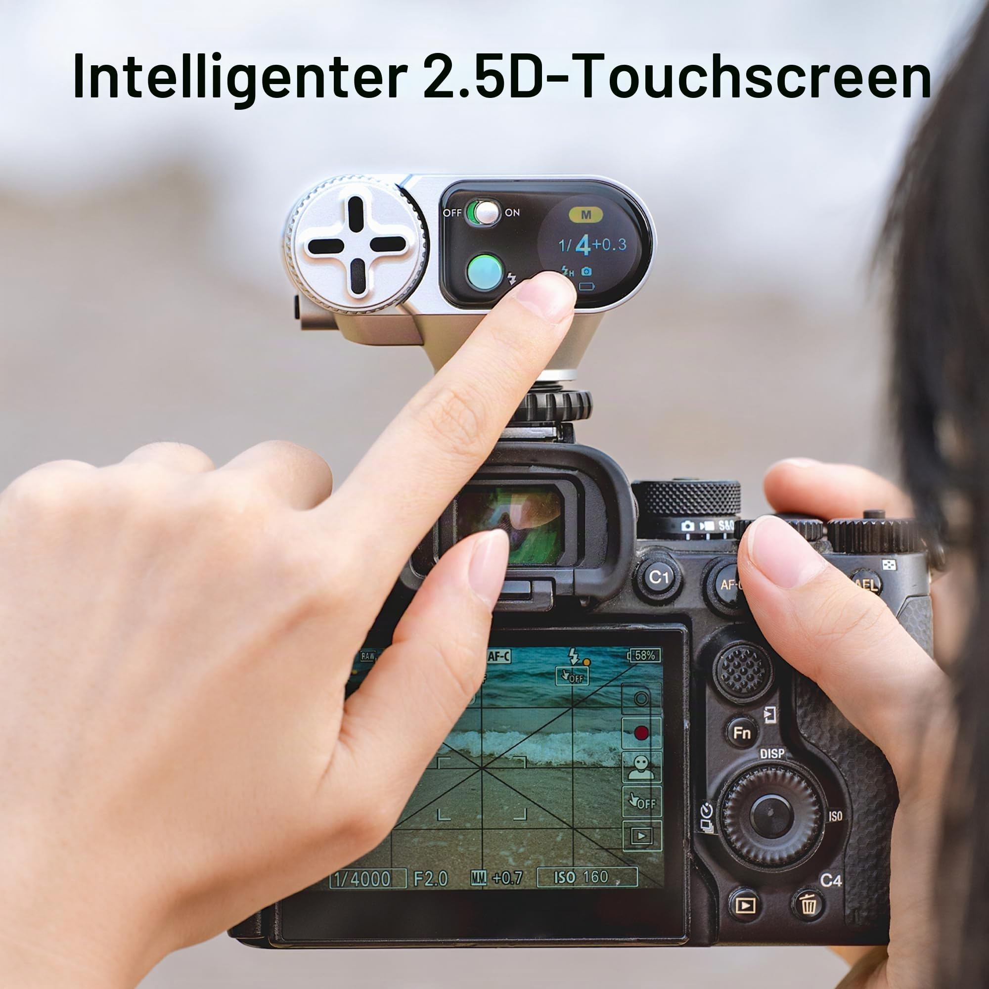 VILTROX TTL Retro Kamerablitz für Sony, 1/8000s HSS Mini Blitzgerät, 24Ws Kompakt-Aufsteckblitz mit Touchscreen, 1s Ladepause, S1/S2 optischer Auslöser, tragbarer Fotoblitz