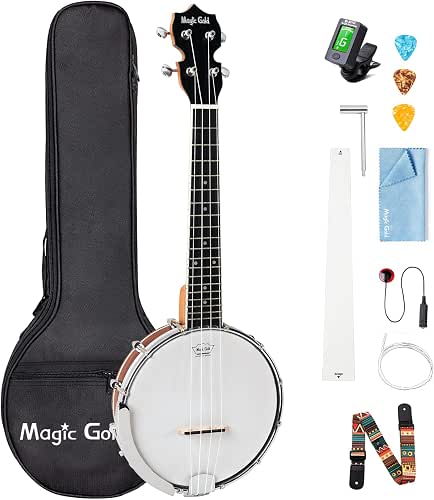 Banjo Ukulele, Concert 23 Inch 4 String Banjolele with Armrest,