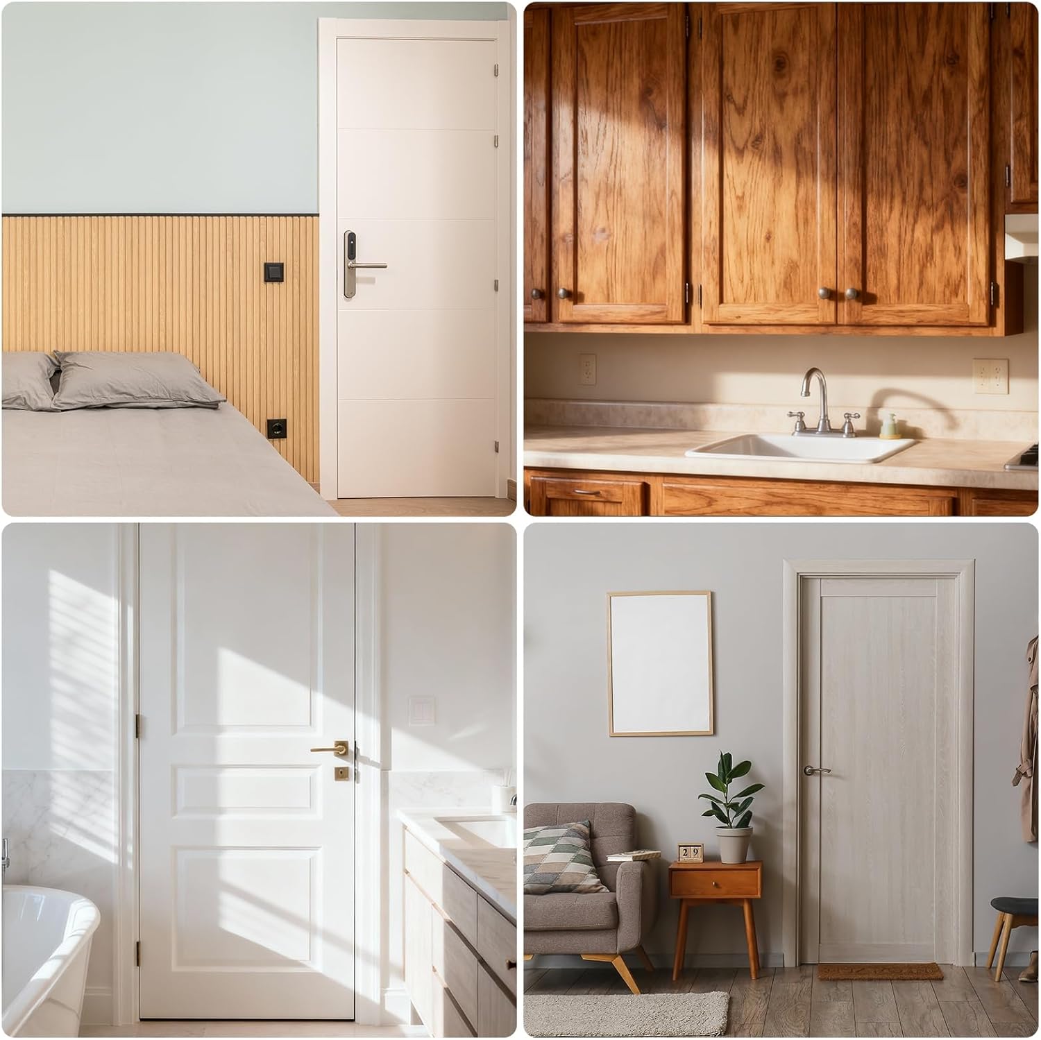 uxcell 4Pcs 6" Solid Brass Surface Bolt, Concealed Security Slide Latch Door Lock with Screws, Polished French Door Lock for Closet Cabinet Recessed Doors, Bronze